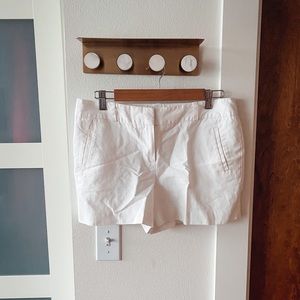 🟣LOFT White Linen Shorts